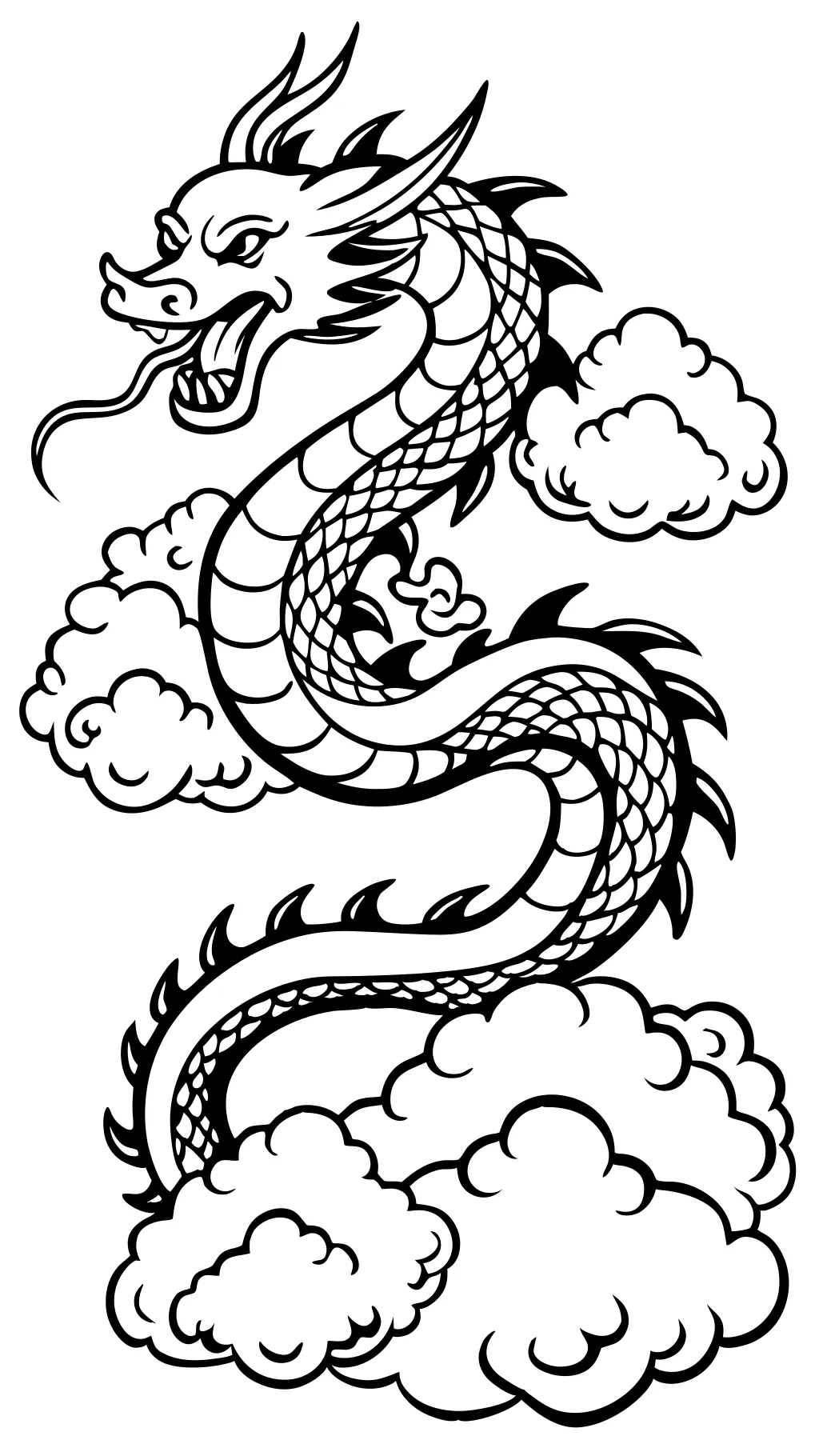 coloriage de dragon chinois